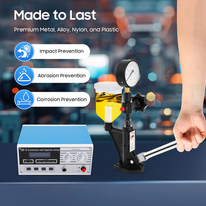 Diesel Injector Tester Tool Kit, CR-C Multifunctional Common Rail Injector Tester S60H Fuel Nozzle Tester 0-60MPa Pressure Gauge