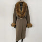 Long Knitwear Coat Women Warm Belt Real Fox Fur Jacket Female 2024 New Autumn Winter Kintted Natural Fur Coat Women