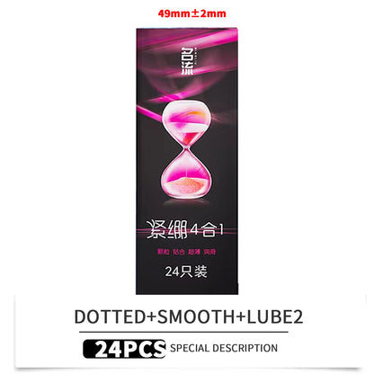 Ultra Thin Condoms Ribbed and Dotted Mixed Pack 24pcs/30pcs Latex Sex Protection Strong Safe  Pleasure Textured Surface for Men