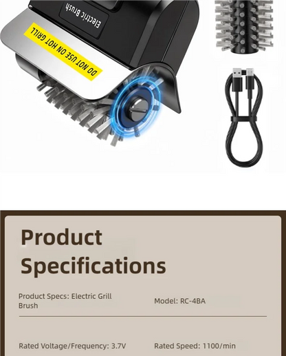 TINSOL Electric Stainless Steel BBQ Brush Rechargeable Wireless Cleaning Brush Outdoor Cleaning Brush Grill Brush