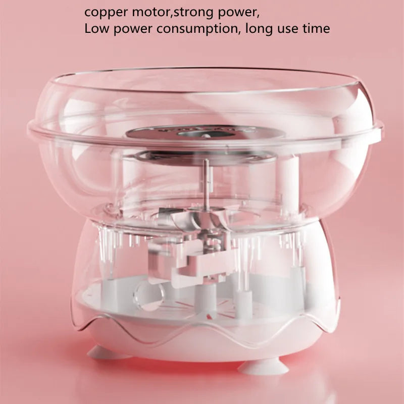 Cotton Candy Machine for Kids DIY Portable with Large Food Grade Splash-Proof Plate Efficient Heating Hard & Sugar Free