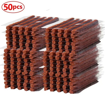 Universal Car Bike Motorcycle Tire Repair Kit - Pro Tubeless Puncture Fix Set w/Studding Tool & Strips Glue Free All Vehicles