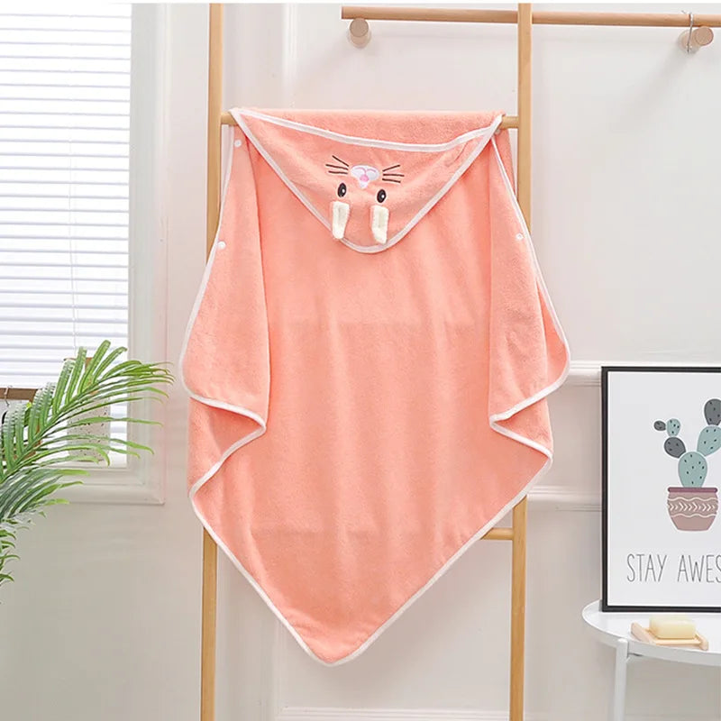 Toddler Baby Hooded Towels Newborn Kids Bathrobe Super Soft Bath Towel Blanket Warm Sleeping Swaddle Wrap for Infant Boys Girls