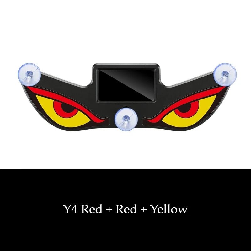 Solar Demon's Eye Car Lights Dynamic Expression Led Light Ambience Lamp Decoration Rechargeable Warning Lamps with Suction Cups