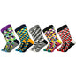 5 Pairs Novelty Men's Cotton Colorful Pattern Funny Fashion Happy Crew Dress Socks