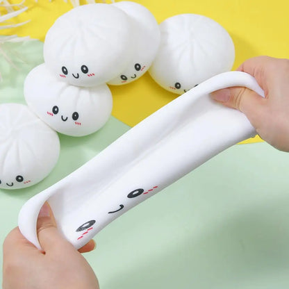 Colorful Dumpling Squishes Stress Balls Fidget Sensory Toys Simulation Food Squishies Bun With Steamer Dough Ball Gifts