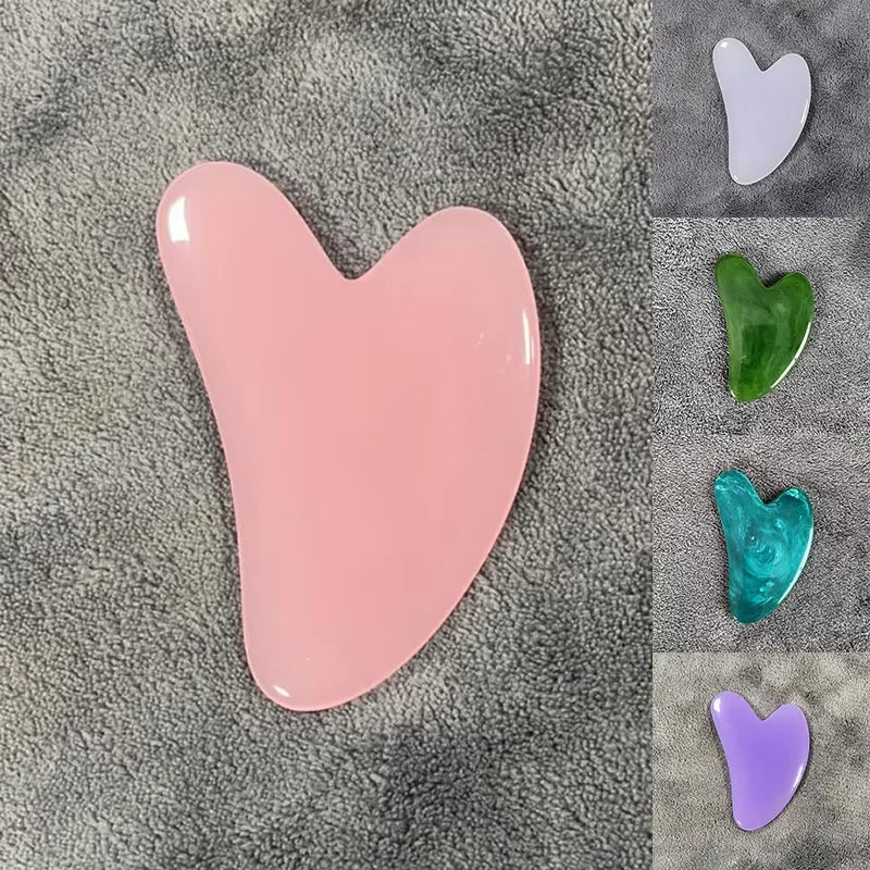 Heart Shape SPA Massage Beeswax Scraping Massage Scraper Face Massager Acupuncture Guasha Board Massager For Face Pulling Skin