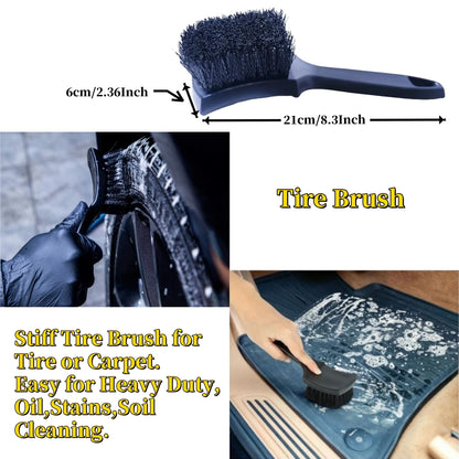 6Pcs Car Wash Care Detailing Brush Set For Cleaning Wheels Dashboards Vents And More Car Cleaning Brushes Car Accessories