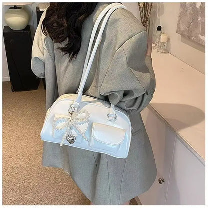 Fashionable Underarm Bow Bag for Women 2024 Korean Edition New Simple Leisure Pillow Bag Trendy Versatile Shoulder Bag