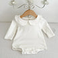 2024 New Spring Children Clothes Toddler Baby Girls Romper Long Sleeved Cotton Lattice Printing Infant Baby Girls Jumpsuit