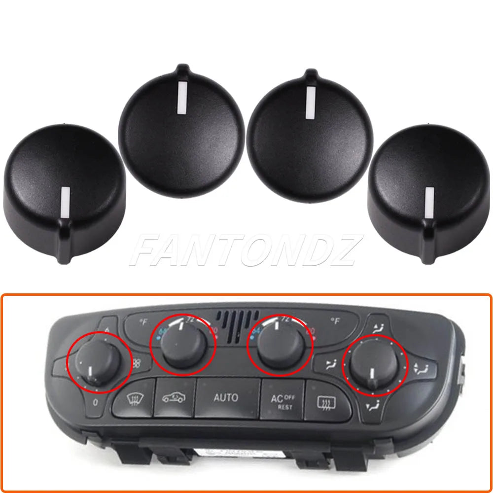 For Mercedes C-Class W203 C320 C240 C230 2038300685 A2038300685 Climate Air Conditioner Control Button Knob 4Pcs
