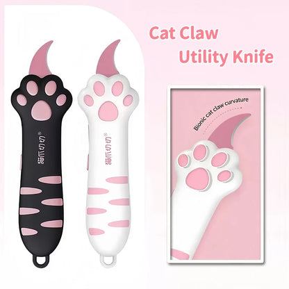 Retractable Cute Cat Paw Multi-Function Utility Knife, Portable and Safe Unboxing Tool, Office and Home Paper Cutting Gadget ﻿