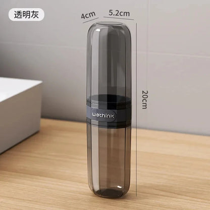 Portable Clear Toothbrush Travel Case, Hard Shell All-in-One Organizer for Business Trips Gym & Commute, Hygienic Secure Design