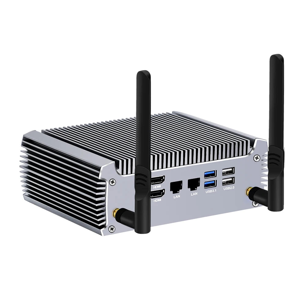 Topton Fanless Gaming Mini PC AMD Ryzen 7 7730U R9 4950U 5625U 4500U Office PC Dual LAN 2*HDMI NVMe DDR4 Firewall Computer WiFi6