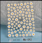1PC 5D Macaron Flower/Fruit Nail Charms Sticker Embossed Bear/Rabbit/Letter Nails Slider Decals Summer Adhesive Manicure Decor&Y
