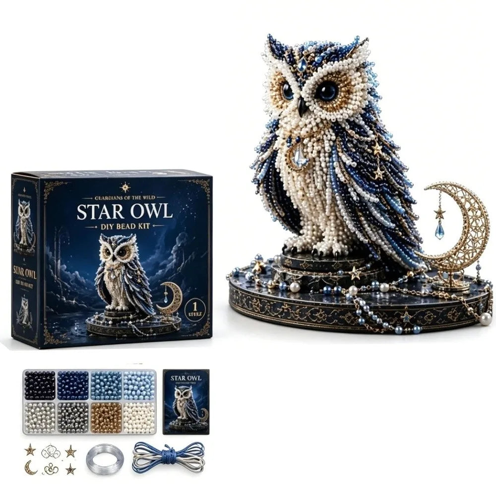 3D Design Animal Guardian Beading Kit Handmade Material Package Animal Bead Set with Colorful Beads Animal Shape Bead Craft Set