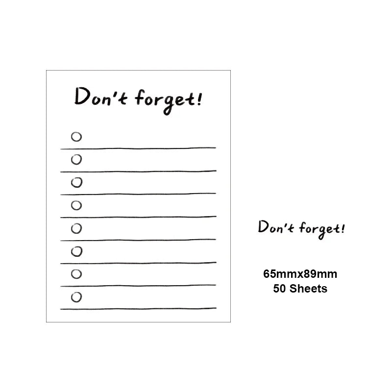 50Sheets Mini Note Book Convenient Memo Pad List Time Sticky Note Schedule Planner Office School Supplies Stationery
