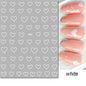 3d Nail Art Stickers Red Black White Love Hearts Stars Clouds French Full Tips Adhesive Nail Decals Slider For Manicure