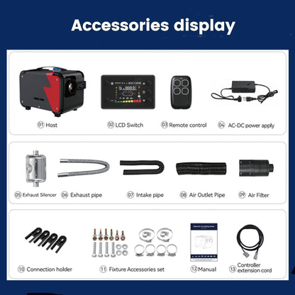 Hcalory HC1-H 8KW Diesel Air Heater 12V All in One Parking Heater with 1.5M Extension Cable Wire, Portable Diesel Heater with Auto Start Stop for Car Truck RV Camper Boat Indoor Outdoor Use