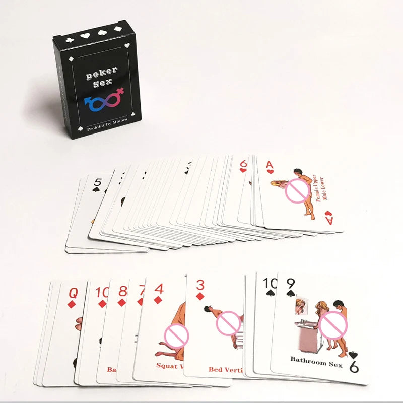 Adult Poker Card Game Set-Bedroom Fun Role Play 54 Cards Hottest Couples Sex Positions Sex Gift for Couples Connection Card Game