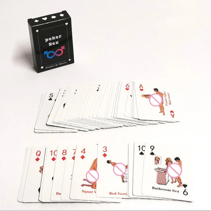 Adult Poker Card Game Set-Bedroom Fun Role Play 54 Cards Hottest Couples Sex Positions Sex Gift for Couples Connection Card Game