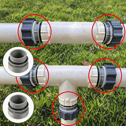 Swimming Pool Pump Filter Adapter 40mm To 1.5 Inch, Plumbing Hose Fitting Kit with 4 Connectors, 4 O-Rings and 2 Rolls PTFE Tape for Above Ground Pool Pipe Conversion