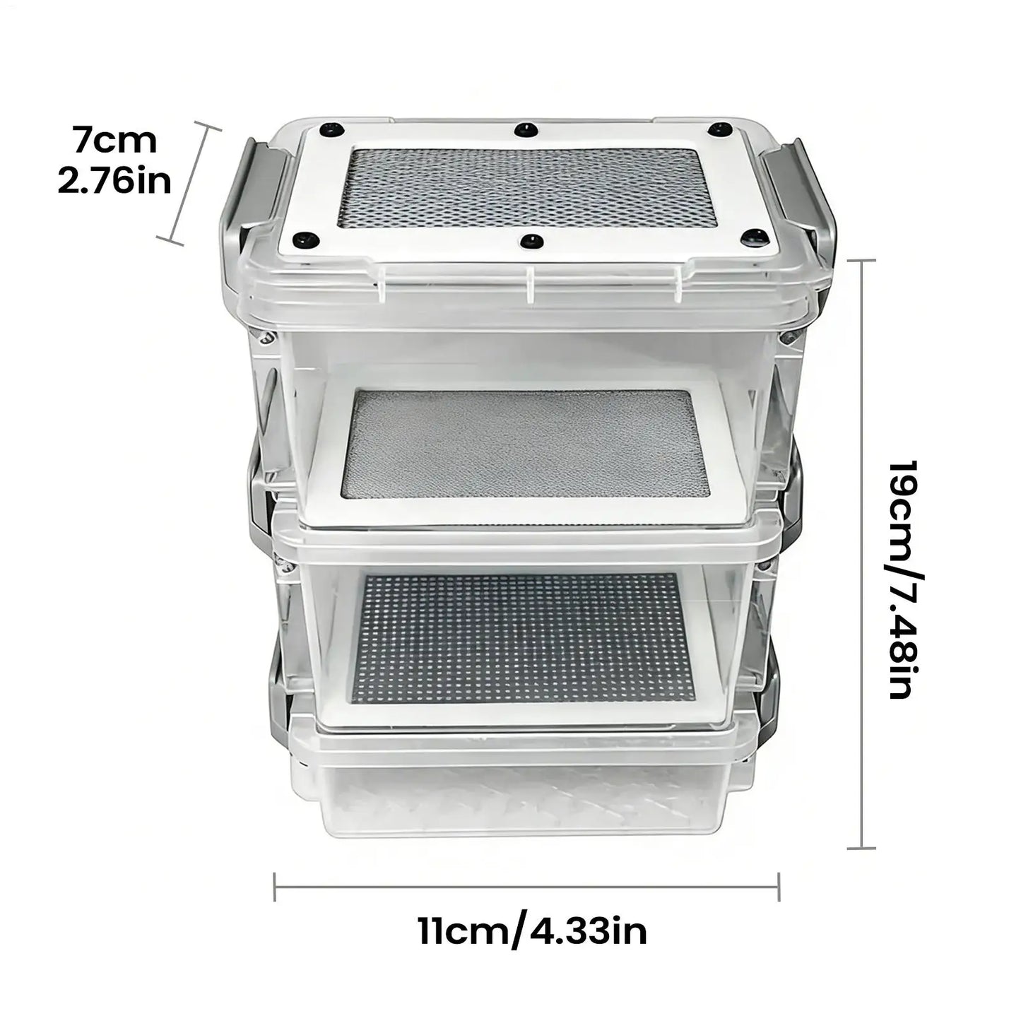 3-Layer Mealworm Breeding Kit Silkworm Feeder Bin Corn Worm Breeder Box for Pet Parents Animal Lovers Keepers Breeders Hobbyists