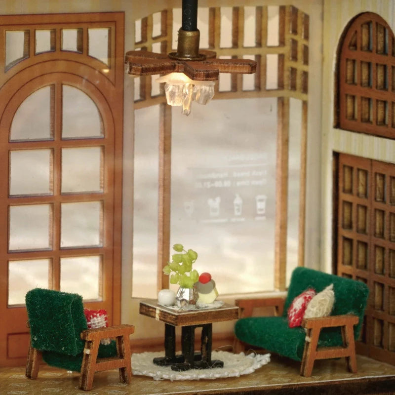 Mini Doll House DIY Small House 3D Puzzle Assembly Building Model Toys Home Bedroom Decoration With Furniture LED Lights Gifts