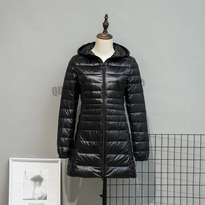 Women Spring/Autumn Ultra Lightweight Quilted Jacket 2023 New Woman Water and Wind-Resistant Big Size women Hoodies coat