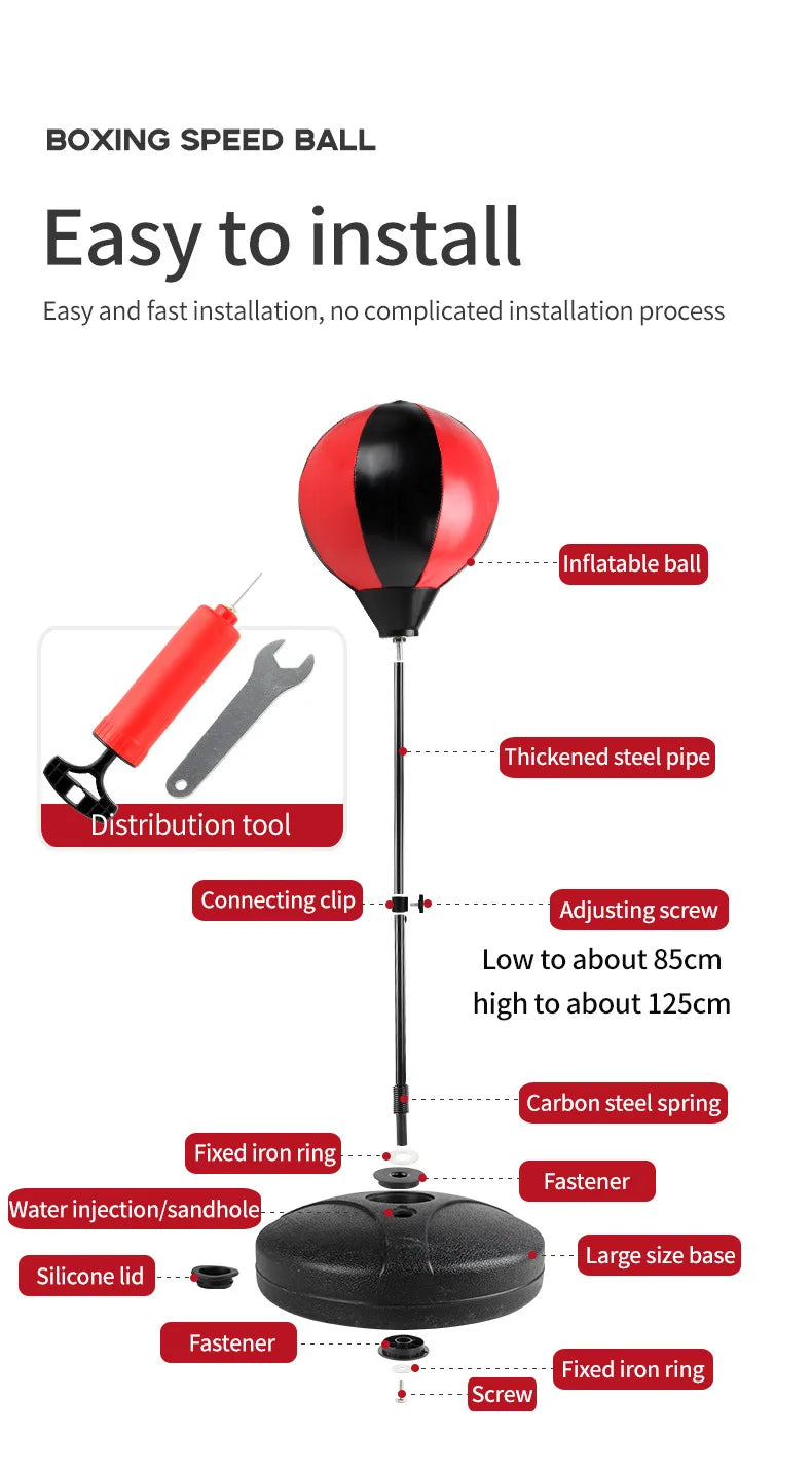 Children's Standing Inflatable Boxing Balls with Hand Pumps Gloves Sports Toys Indoor Outdoor Fun Sports Toy Set Christmas Gifts for Kids Boys and Girls Ship From Germany Fast Delivery