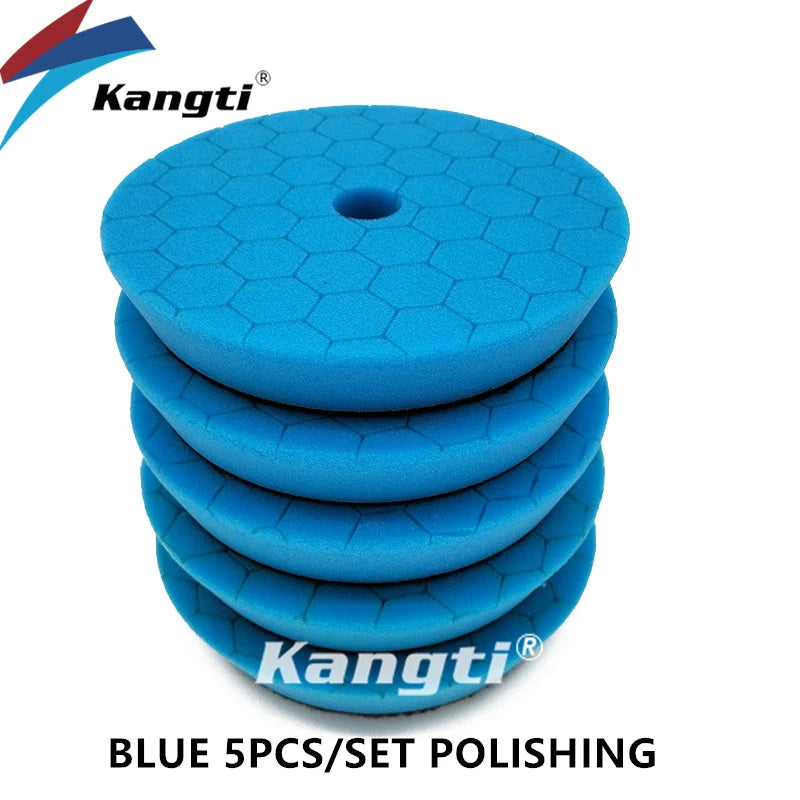 Kangti 5/6 inch Car Polishing Pad Kit Set Self-Adhesive Buffing Waxing Sponge Wool Wheel Polishing Pad For Car Polisher Drill