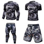 New Men Sports Jiu Jitsu BJJ Suit Gym Fitness Compression Clothes Running Jogging Sport Wear Exercise Workout Rashguard Tights