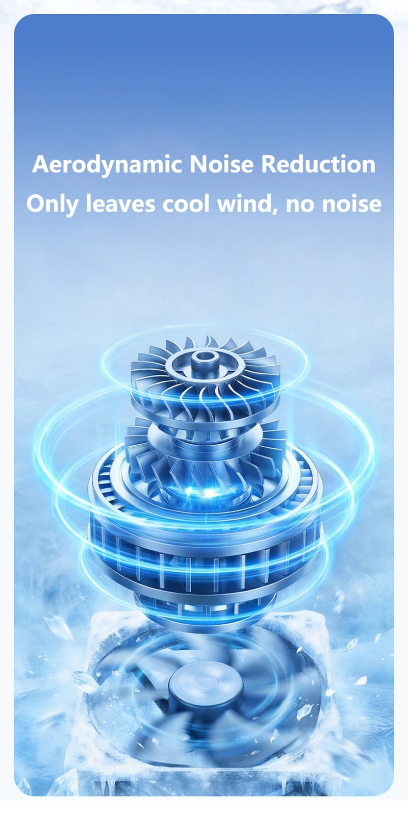 Lenovo Portable Foldable Handheld Fan Brushless Motor USB Rechargeable Mini Fan 199-Speed Settings with LED Display Small Fan
