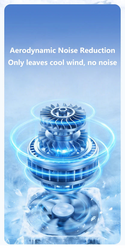 Lenovo Portable Foldable Handheld Fan Brushless Motor USB Rechargeable Mini Fan 199-Speed Settings with LED Display Small Fan