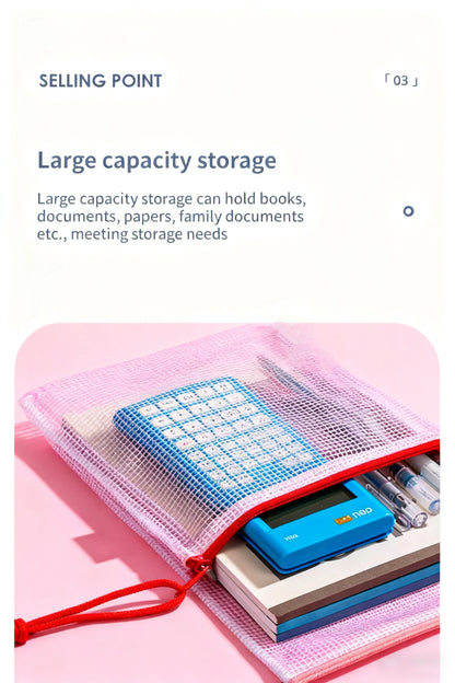 Zipper Documents Bag A4/A5 Plastic Folders A3 Transparent Waterproo File Organize Storage Bag School Office Stationery Supplies