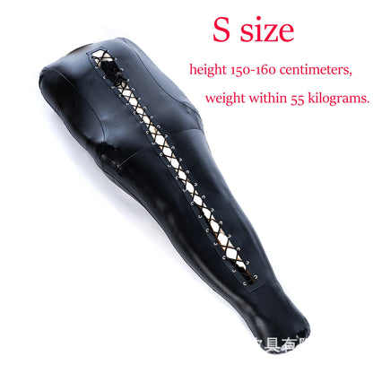 Mummy Restraint Leather Bag with Armbinder Straitjacket for Bdsm Slave Bondage Mermaid Cosplay Sex Binding Fetish Erotic Costume