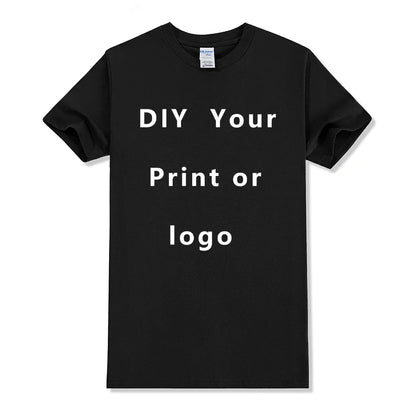 EU size 100% pure cotton custom T-shirt front and back team school uniform store logo text photo for men's personalized high-end
