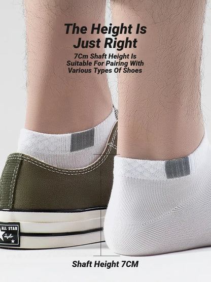 Men Ankle Socks Fashionable Letter Sports Style Odor Proof Sweat Absorbing Breathable Invisible Running Cloth Standard Boat Sock