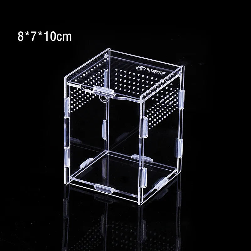 Acrylic Transparent Reptile Terrarium Habitat Breeding Box Reptiles Cage Nano Arboreal Tarantula Enclosure Dearded Dragon Supply