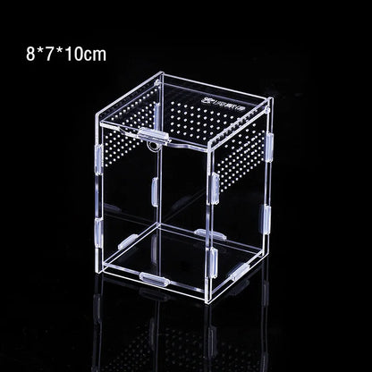Acrylic Transparent Reptile Terrarium Habitat Breeding Box Reptiles Cage Nano Arboreal Tarantula Enclosure Dearded Dragon Supply