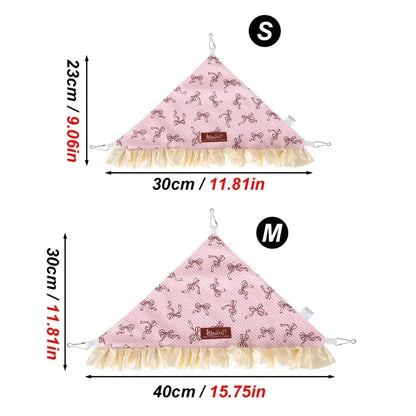 1 PC Triangle Small Pet Hammock Guinea Pig Bed Hanging Corner Hideout for Pet Hamster Bird Squirrel Breathable Lace Nest Supply