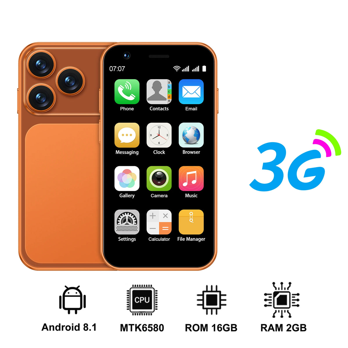 SERVO 18SE MINI Android Mini Smartphone 3G WCDMA 2GB RAM 16GB ROM Wi-Fi Hotspot GPS 3.0" Touch Small Smart Phones 2 SIM Standby