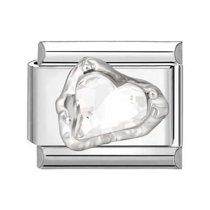 Shiny Zircon Stars Heart Bow Knot Butterfly Italian Charm Links Fit 9mm Stainless Steel Bracelet Women Jewelry DIY Making Gifts