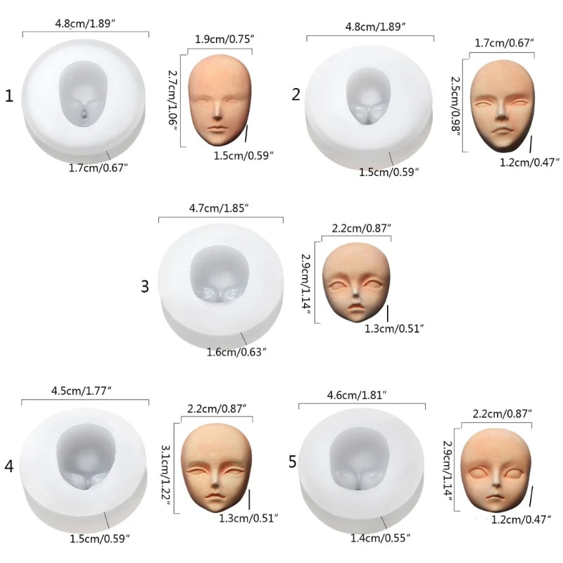 Elf silicone Q version face face mold ultra-light clay soft pottery face mold bjd silicone fairy ears baby face