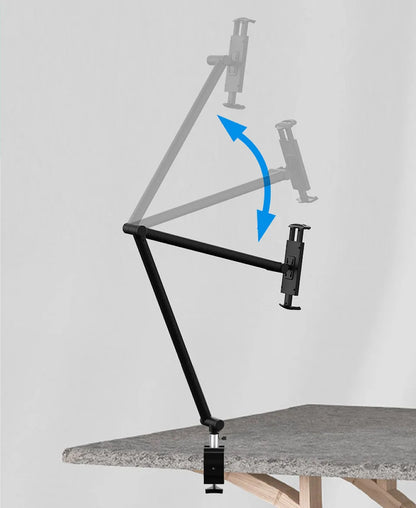 OUTMIX 360 Adjustable Metal Desktop Stand Long Arm Tablet Stand Bed Desktop Lazy Bracket Support for iPad 12.9 Smartphone Holder