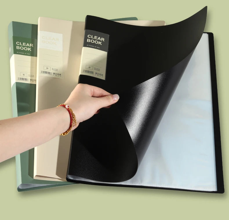 A3 Side-Entry Art Portfolio for Students - Painting Folder, Poster, Sketch Paper, Insert Pockets, Certificate Holder 20-60Pages