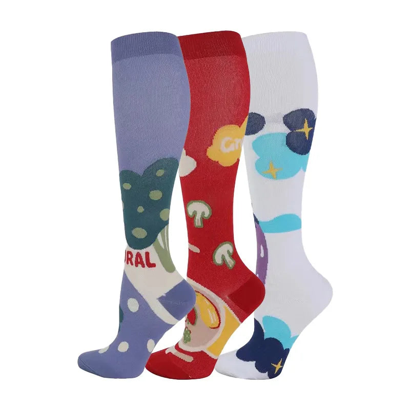 58 Styles 3 Pairs/Pack Compression Socks Knee High 30MmHg  Women Men Sports Socks Edema Diabetes Varicose Veins Running Socks
