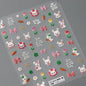 Fresh Sweet Fruits Strawberry Cherry Bowknot Love Heart Lemon 5D Nail Art Stickers Self Adhesive Decorations Nail Manicure Decal