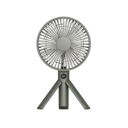 XIAOTREE Portable Handheld Rechargeable Fan LED Digital Display 180°Adjustable Rechargeable Fan 4 Speed Wind Camping Tripod Fan