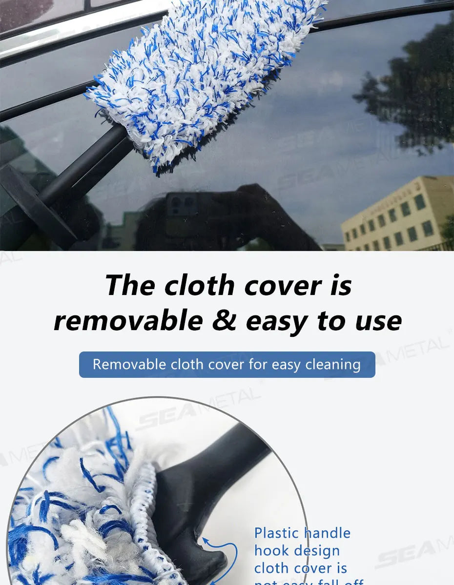 SEAMETAL Non Slip Microfiber Wheel Brush Mitt Premium Plush Car Wash Wheels Brushes for Car Rims Spokes Wheel Barrel Cleaning